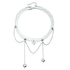 Heart-shaped Zircon Double Chain Tassel Design Collarbone Chain Crystal Necklace - Image 5