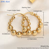 Mhs.sun Gold Plated Square Round Stainless Steel Hoop Earrings Cross Ball Beads Earring For Women Girls Wedding Jewelry - Image 5