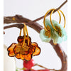 Exclusive Design Resin Flower Hoop Earrings for Women Stainless Steel Charming Jewelry Green Pink Purple White Brown Color - Image 5