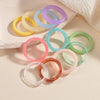 Korean Colorful Transparent Resin Acrylic Rings Set for Women Geometric Thin Round Ring Wedding Jewelry - Image 1
