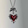 Y2K Bow Heart Pendant Necklace for Women Girls Gothic Red Drip Oil Thorn Cross Choker Necklaces Party Jewelry Accessories - Image 9