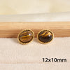 Maillard Series Stainless Steel Earring Tiger Eye Stone No Fade Earrings Sun Oval Butterfly Fan-Shaped Jewelry - Image 28