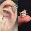 Adjustable Ear Cuff No Piercing with Cubic Zirconia Butterfly and Flower Designs - Image 39