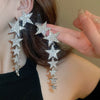 Inlaid Rhinestone Star Tassel Earrings for Women Light Temperament Drop Earring Dazzle Jewelry - Image 2