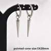 No Fade Different Length Pointed Cone Dangle Earring Stainless Steel Round Hoop Earrings For Women Men Jewelry Ear Piercing Gift - Image 9