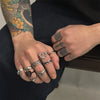 9pcs/Set Kpop Goth Punk Harajuku Metal Thorns Love Heart Star Zircon Ring Set for Women Egirl Vintage Aesthetic Y2K Jewelry - Image 3