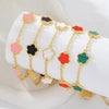 1 PCs Adjustable Stainless Steel Plant Flower Bracelet With Five Leaf Petals Women's Gifts Clover Jewelry - Image 1