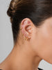 Five Pair Stainless Steel Huggie Hoop Earrings in Gold Tone - Image 10