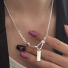 Silver Bead Geometry Necklace for Women Girl Korean Design Versatile Choker Jewelry - Image 19