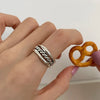 Silver Weave Adjustable Rings For Women Wedding Engagement Jewelry Accessories Jewellery Moneys - Image 1