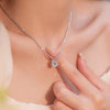 Silver Zircon Pendant Necklace Italian Silver Necklace Women Jewelry - Image 2