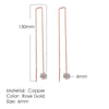 Long Hanging Drop Line Earrings For Women Rose Gold Color Zircon Crystal Piercing Threader Earing Ear Accessories Jewelry - Image 11