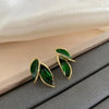 Korean Arrival Metal Fresh Lovely Sweet Grey Leaf Stud Earrings for Women Jewelry Gifts - Image 5