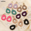 Colorful Water Drop Shape Drop Earrings For Women Beads Handmade Threading Crystal Big Long Earrings Jewelry Gift - Image 1