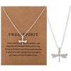 Charm Pendant Necklace with Sun Dragonfly Owl Lotus Feather Angel Wing Elephant and More Designs - Image 9