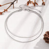 Multilayer Blade Twist Chain Choker Necklace for Women,Double Layer Stainless Steel Necklace, Jewelry Gift - Image 3