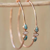 Bohemian-style Retro Water Drop Synthetic Turquoise Large Circle Hoop Earrings Women Concise Party Banquet Jewelry Craft - Image 1