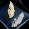 Full Rhinestone Feather Brooches For Women Girls Elegant Temperament Brooch Jewelry Accessories Gifts - Image 1