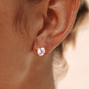 Round Heart Water Drop Oval Zircon Stud Earrings For Women Gold Plated Stainless Steel Earrings Jewelry - Image 2