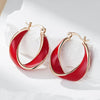 Black Enamel Hoop Earrings For Women Rose Gold Color Girl Party Accessories Wedding Eardrop Jewelry - Image 4