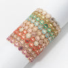 Happy Bangle Paved Diamond Enamel Beaded Bracelets For Women Boho Gold Color Elastic Bracelets - Image 52