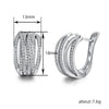Silver Color Cross Hoop Earrings for Women Full Crystal Cubic Zirconia Statement Female Earrings Trends Jewelry - Image 6