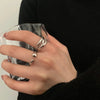 Ventfille Silver Waterdrop Open Line Cross Ring For Female Unique Design Jewelry Gift - Image 1