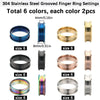 1 Box 12Pcs Stainless Steel Ring Blanks US Size 7 Grooved Finger Rings Blue Black Golden Ring Core Blank Ring Core Making Kits - Image 2
