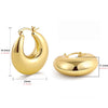 Punk Gold Plated Stainless Steel C Shape Croissant Chunky Hoop Earrings for Women Twisted Polished Circle Huggie Ear Jewelry - Image 12