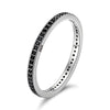 Silver Simple White Opal Black Onyx Band Rings For Women, Everyday Wear Full Stone Rings Party Gift for Her - Image 7
