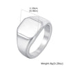 Brushed Square Signet Ring, Stainless Steel 11.8mm Wide Band for Men, Size 7-12 Chunky Finger Ring Anniversary Gift for Him - Image 8