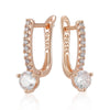 Rose Gold Color Bride Drop Earrings Women Shiny Zircon Accessories Daily Jewelry - Image 6