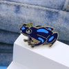 Dark Blue Frog Enamel Lapel Pin, Cute Amphibian Cartoon Metal Brooch Badge, Tiny Flower Head Punk Decor for Jackets - Image 5