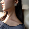 Vintage glossy texture woven silver earrings for women exaggerated style earings stud part jewelry gifts - Image 4