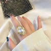 Starfish Pearl Ring Shape Gold Color Adjustable Rings For Women Korean Jewelry Party Accessory - Image 4