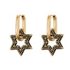 Star Gold Color Geometric Hoop Earrings For Women Zircon Korean Earrings Engagement Elegant Jewelry - Image 3
