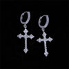Silver Color Cross Zircon Pendant Earrings for Women Men Punk Hip Hop Piercing Personality Earrings Party Jewelry - Image 8