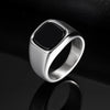 Stylish Black Stone Rings for Men Boys, Stainless Steel Geometric Square Ring Signet Ring,Jewelry Gifts for Him - Image 7