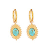 316L Stainless Steel Gold Color Pendant Stone Earring Hoop Earrings For Women Jewelry Gifts - Image 8