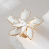 Elegant White Flower Rings for Women Vintage Big Petals Open Chunky Finger Ring Romantic Glazed Design Wedding Knuckle Jewelry - Image 2