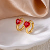 316L Stainless Steel Heart Water Drop Square Zircon Hoop Earrings For Women Men Personality Design Jewelry Gifts - Image 18