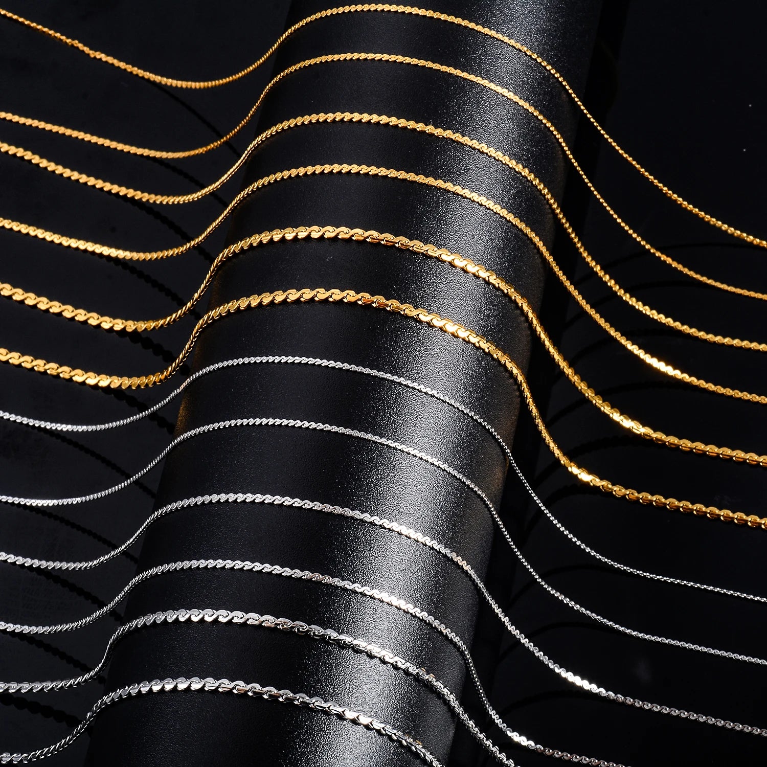 0.8mm/1.1mm/1.5mm Stainless Steel S Basic Thin Chain Gold/Sliver Color Necklace for Men Women Jewelry Brithday Gift - Image 1