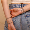 Silver Color Paper Clip Splicing Rough Round Chain Bowtie Rhombus Geometric Minimalist Love Bracelet - Image 2