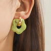 Multicolor Transparent Acrylic Resin Marbling Flower Drop Earrings for Women Gold Color Ear Buckle Jewelry - Image 5