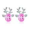 Cartoon Animal Deer Stud Earrings Small Antler Earing For Girls Kid CZ Crystal Stone Christmas Gift Jewelry Women - Image 11