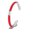 Classic Men Stainless Steel Woven Leather Cuff Bracelet Bangles Minimalist Jewelry Lovers' Gift - Image 19