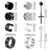 1 Pairs of Magnetic Clip Earrings Stainless Steel Stud Earrings for Men Women Black CZ Magnet Non-piercing Clip Earring Set - Image 3