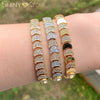 Two Tone Color Moon Shaped Link Chain Bracelet for Women Paved Bling Cubic Zirconia Cz Wedding Jewelry - Image 5