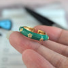Silver Open Finger Ring Golden Enamel Donut Dazzling Geometric Punk For Women Jewelry Gift - Image 34