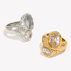 Zircon Double-headed Ring For Women Gold Plated Stainless Steel Rings Women's Jewelry Decoration Accessories Gift - Image 2